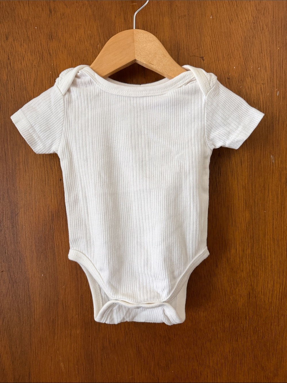 White Ribbed Baby One-Piece Bodysuit